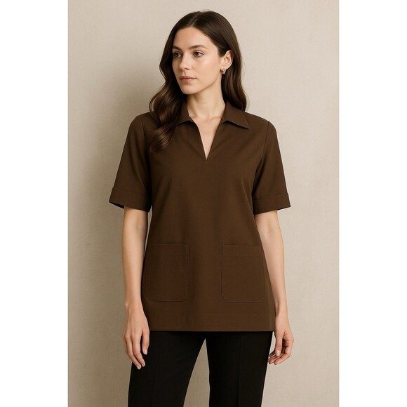 Brooks Brothers Women’s Split Hem Tunic Olive Green Size‎ 6 Lagenlook Boho Chic - Picture 2 of 16